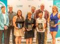 Heather Barclay, Andrew Heard, Janet Smith, Nicky Smith, Andrew Baltensperger, Enqi Luo, Adrian Pederick and Megan Knight at the Rural City of Murray Bridge sports awards 2023 presentation. Picture supplied
