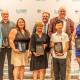 Heather Barclay, Andrew Heard, Janet Smith, Nicky Smith, Andrew Baltensperger, Enqi Luo, Adrian Pederick and Megan Knight at the Rural City of Murray Bridge sports awards 2023 presentation. Picture supplied