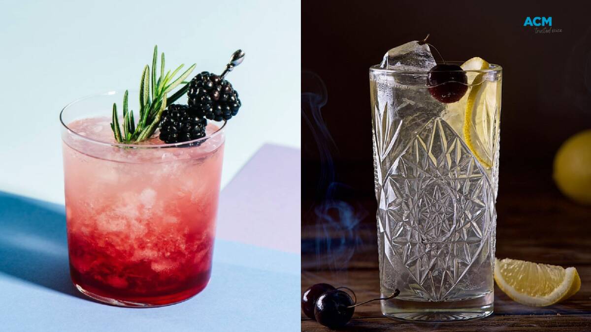 Bramble cocktail (left) and Tom Collins (right). Picture via Kammerun/Cocktails_for_you