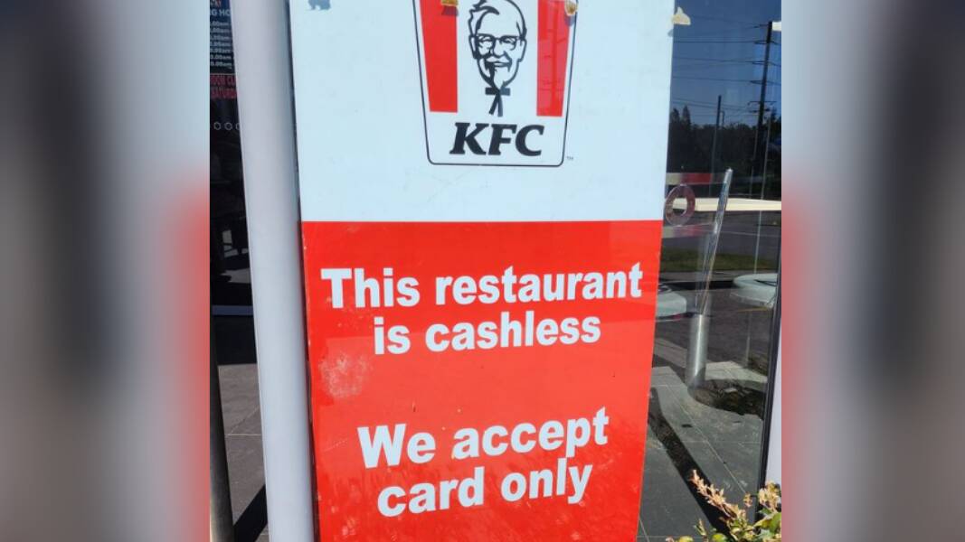 A sign at the KFC restaurant in Morriset NSW.