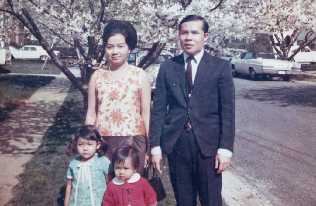 Kat Ditthavong with his family during a posting to Washington, D.C. Picture: Supplied