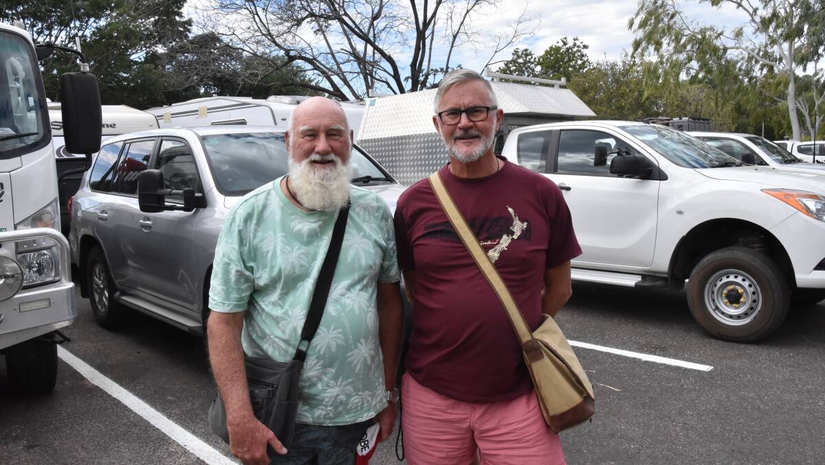 VISITING: Grey nomads Glen McInnes, 62, and Graeme Fullarton, 83, are almost Katherine locals having passed through countless times on their 'winter getaway' in the Top End. 