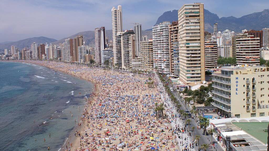 Benidorm in Alicante, Spain, is popular with international - and local - holidaymakers. 