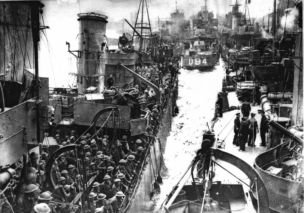 RESCUE: In the evacuation of Dunkirk (May 26 to June 4, 1940) 900 vessels took more than 338,000 troops across the English Channel. Photo: Supplied.