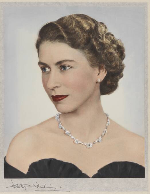 Queen Elizabeth II by Dorothy Wilding with hand colouring by Beatrice Johnson, 1952 (c) William Hustler, Georgina Hustler National Portrait Gallery, London.