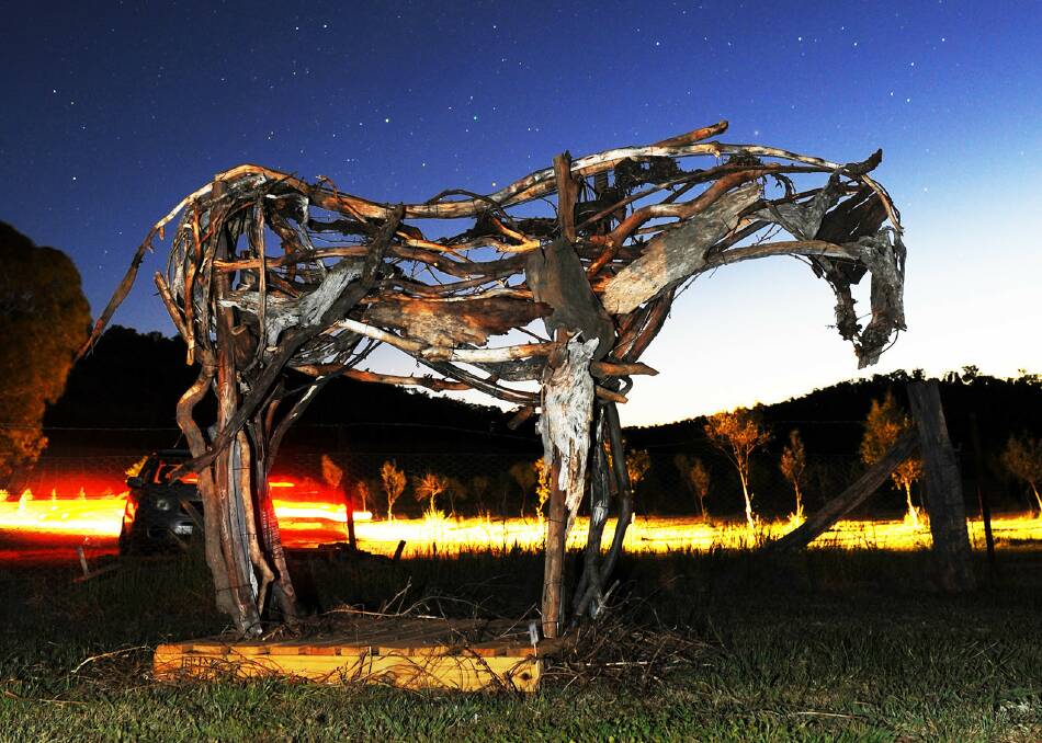 MANE ATTRACTION: A sculpture of a horse at sunset at Mudgee's Sculpture in the Garden. Photo: Amber Hooper