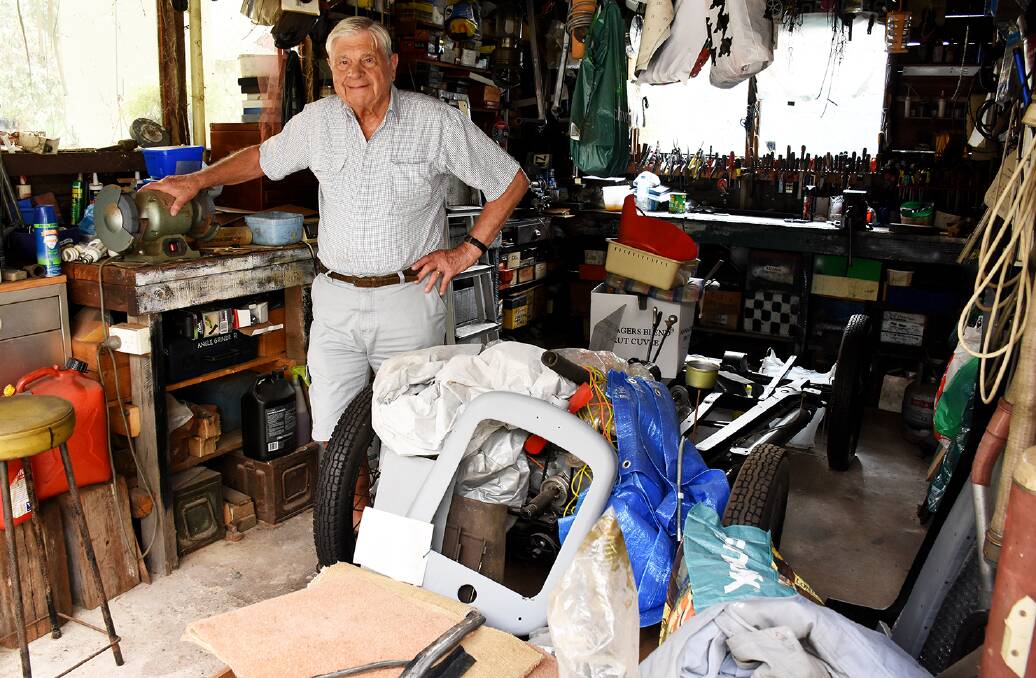 MEN'S SHED: Stan Gafney loves spending time in his shed, which he built in the 1970s.