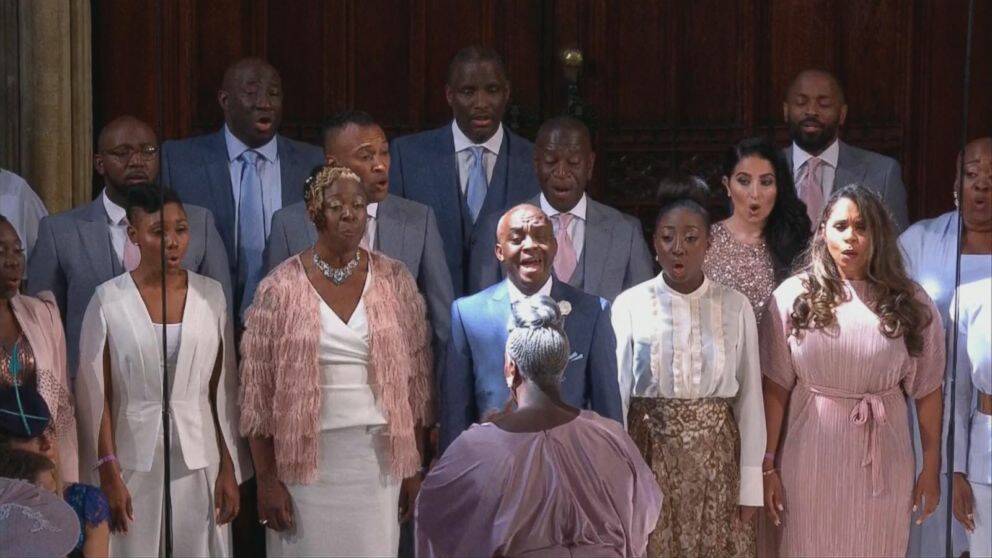 The Kingdom Choir singing Stand By Me at the wedding of Prince Harry and Meghan. Photo: Twitter