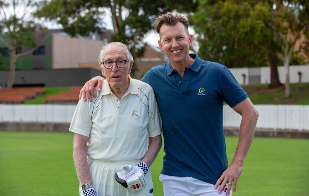 FIELD OF EXPERTISE: Cochlear implant inventor Professor Graeme Clark and Aussie cricketing legend Brett Lee have teamed up to urge older Aussies to get their hearing checked.