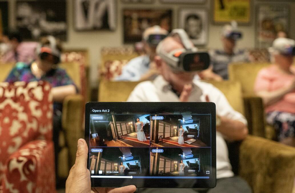 OPEN ALL ARIAS: Residents at Nellie Melba Retirement Village don virtual reality headsets to watch a specially-recorded opera performance. 