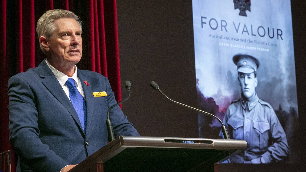 For Valour co-author Craig Blanch at the launch at the War Memorial in Canberra described the book as "an honest study of the lives of Australia’s VC recipients". Photo: Fiona Silsby/AWM