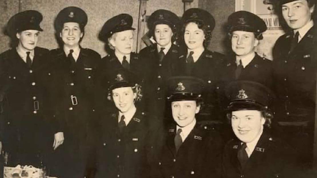 FIRST IN THE FORCE: Yvonne (nee Robertson) Tupman (front row, left) was one of NSW Police Force's first policewomen in 1945.