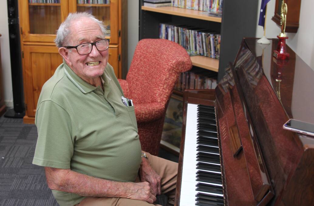 TALENTED: Self-taught pianist James Lowe, 93, took up the instrument in his nineties and loves to play for residents and staff in his New South Wales aged care home.