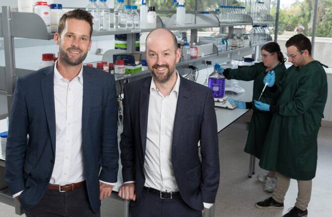 BiomeBank co-founders Dr Sam Costello (right) and Dr Rob Bryant. Picture: Andrew Beveridge.