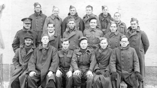 Official group POW photo sent home to Harry's wife Lillian in 1941, from Stalag VII/A, Moosburg. (Harry is pictured back row, extreme right, without cap). Photo: Australian War Memorial, P03138.026
