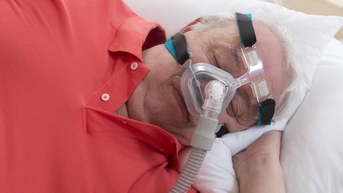 SLEEPER ISSUE: Around a third of older people are thought to suffer from obstructive sleep apnoea. One of the treatments includes using a nasal CPAP (continuous positive airway pressure) machine. 