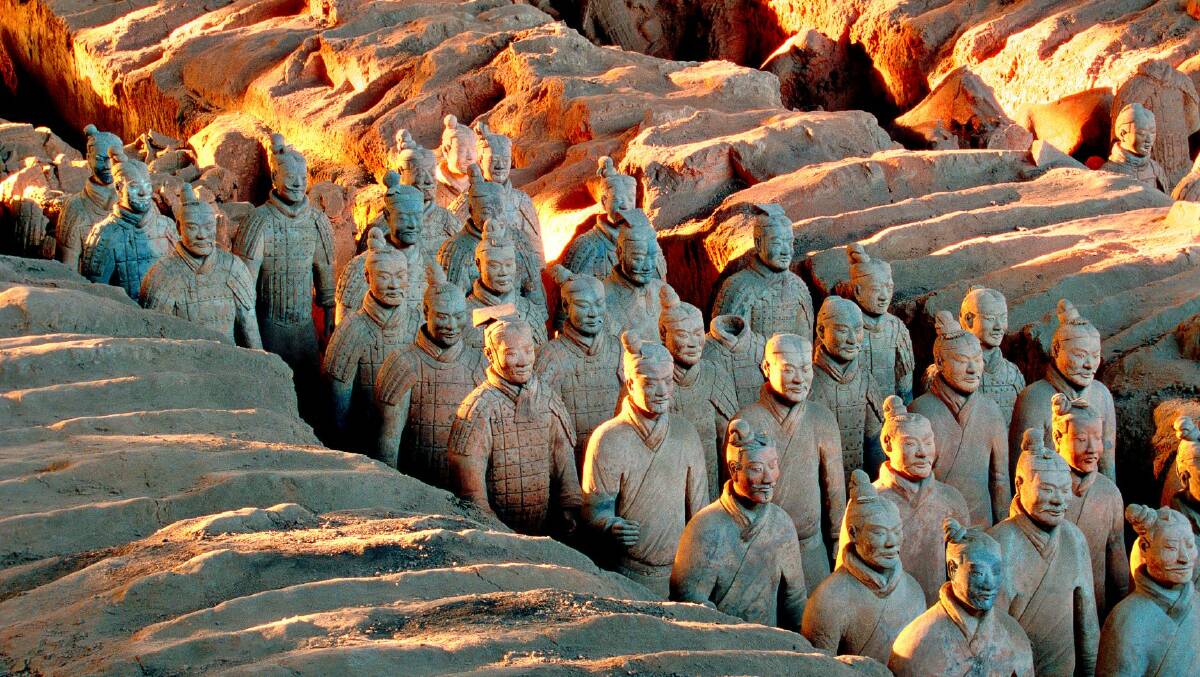 MARCHING IN: The Terracotta Warriors are on display at the National Gallery of Victoria. 