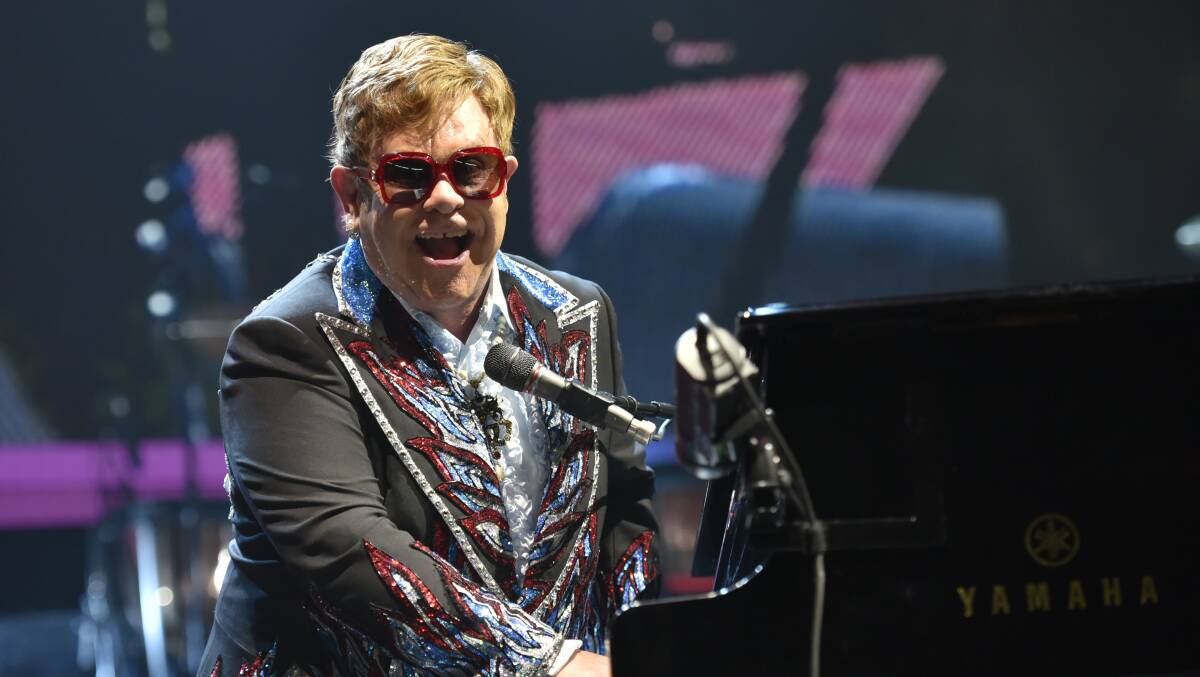 Elton John performs on his Farewell Yellow Brick Road tour in Rosemont, Illinois. Photo Rob Grabowski:Invision/AP