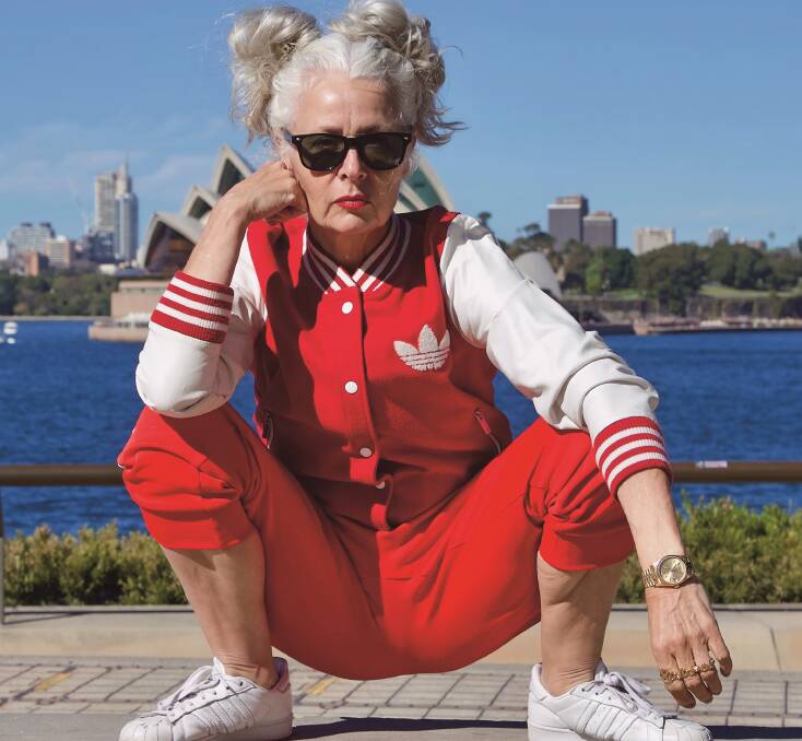 RENEGADE: This photo of Sarah Jane in an Adidas jacket - a gift from her daughter - went viral on American 'street style' guru Ari Seth Cohen's Advanced Style blog.