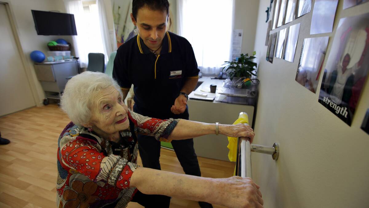 Conservationist Margaret Deas (after whom Margaret the turtle was named) completing 102 squats on her 102nd birthday.