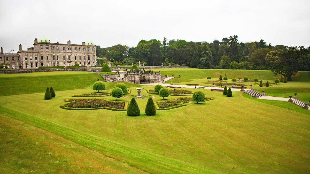 GREEN WITH ENVY: The impressive lawn at Powerscourt Gardens in Ireland. Photo: Paul Lucas