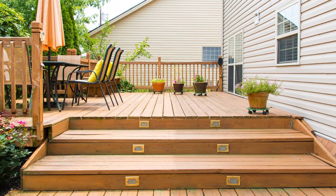 ALL HANDS ON DECK: Make sure outdoor areas and decks are clean and oiled. Consider using a high-pressure hose for a thorough clean.
