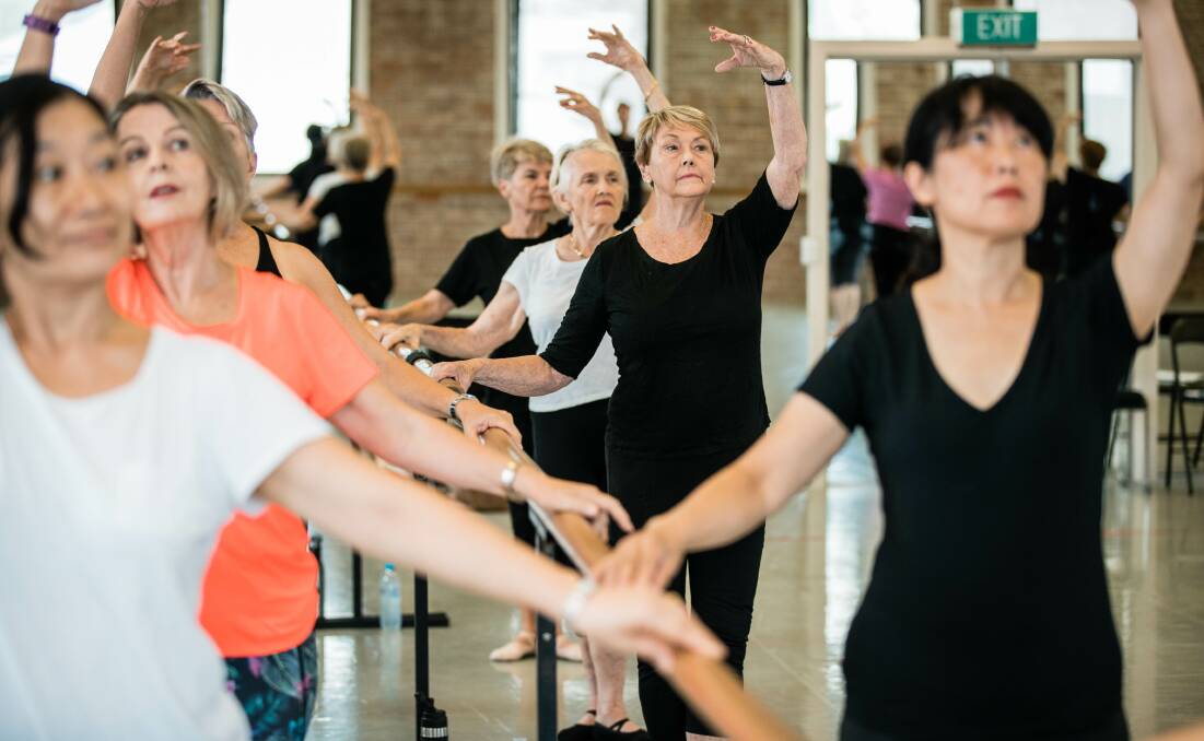 Participants at Queensland Ballet's seniors ballet classes. Photo: David Kelly.