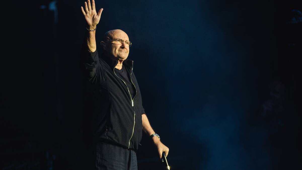 TAKE A LOOK AT ME NOW: Phil Collins took to the stage with a walking stick in Melbourne earlier this year. Photo: Rick Clifford.