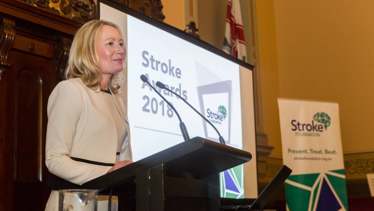 Stroke Foundation's Sharon McGowan at the 2018 Stroke Awards.