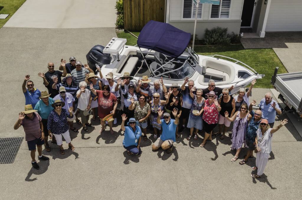 MOTOR HOMES: Ingenia Lifestyle Hervey Bay residents with the 4.9-metre-long Quintrex 490 Renegade community boat. 