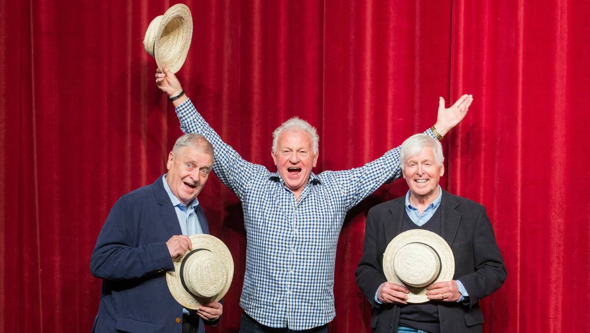 GOLDEN OLDIES: See veteran entertainers (l-r) Max Gillies, Normie Rowe and Tony Barber in Senior Moments 2: Remember, Remember.