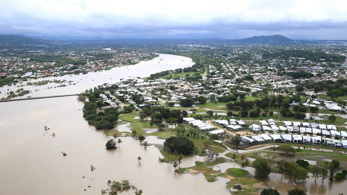 DEVASTATION: Houses inundated with flood waters in Townsville, North Queensland, on February 5. Photo: AAP Image/Dave Acree