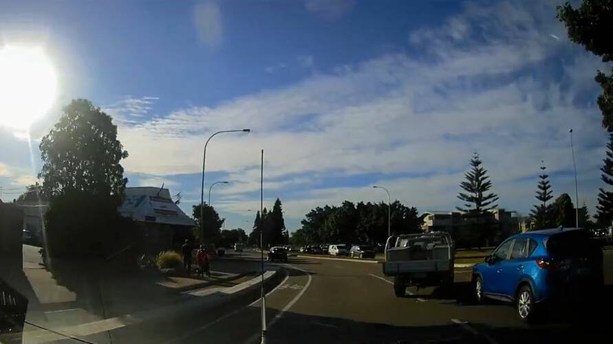 Dashcam footage captures moment ute almost takes out elderly drivers