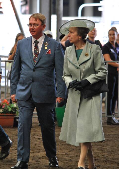 HONOUR: Shoalhaven's own John Bennett escorting the Princess Royal, Princess Anne around the Sydney Royal Easter Show.