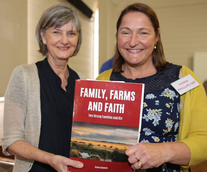 
Gilmore MP Fiona Phillips launches Family, Farms and Faith: Two Strong Families and Kin with author Gillian Shadwick (nee Strong).
