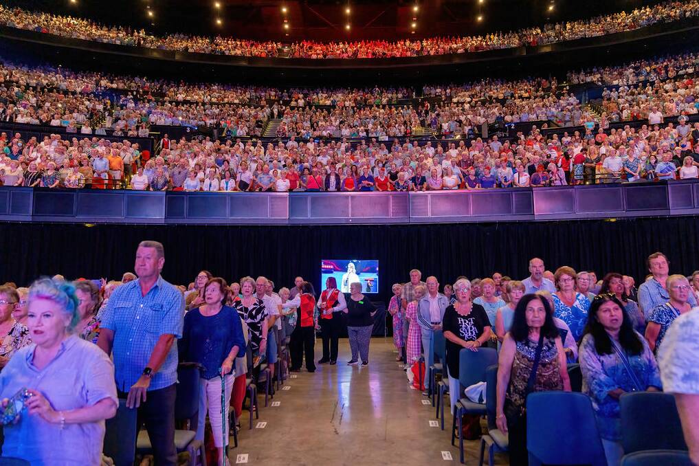 Thousands attend one of the free gala concerts at the NSW Seniors Festival at Sydney's ICC this March. Picture from Facebook.