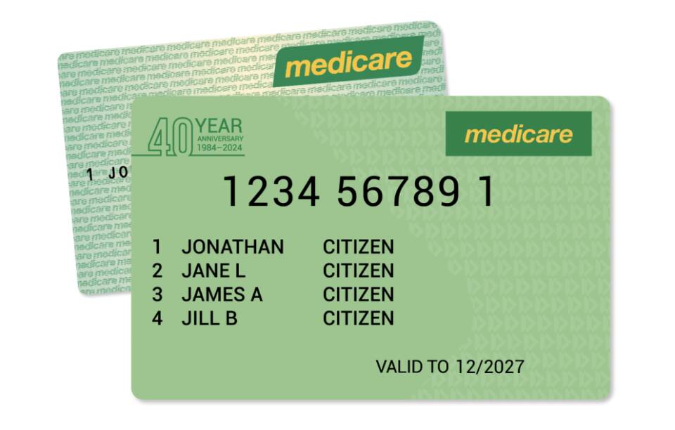 The new limited edition Medicare card celebrates 40 years of the service. Picture supplied