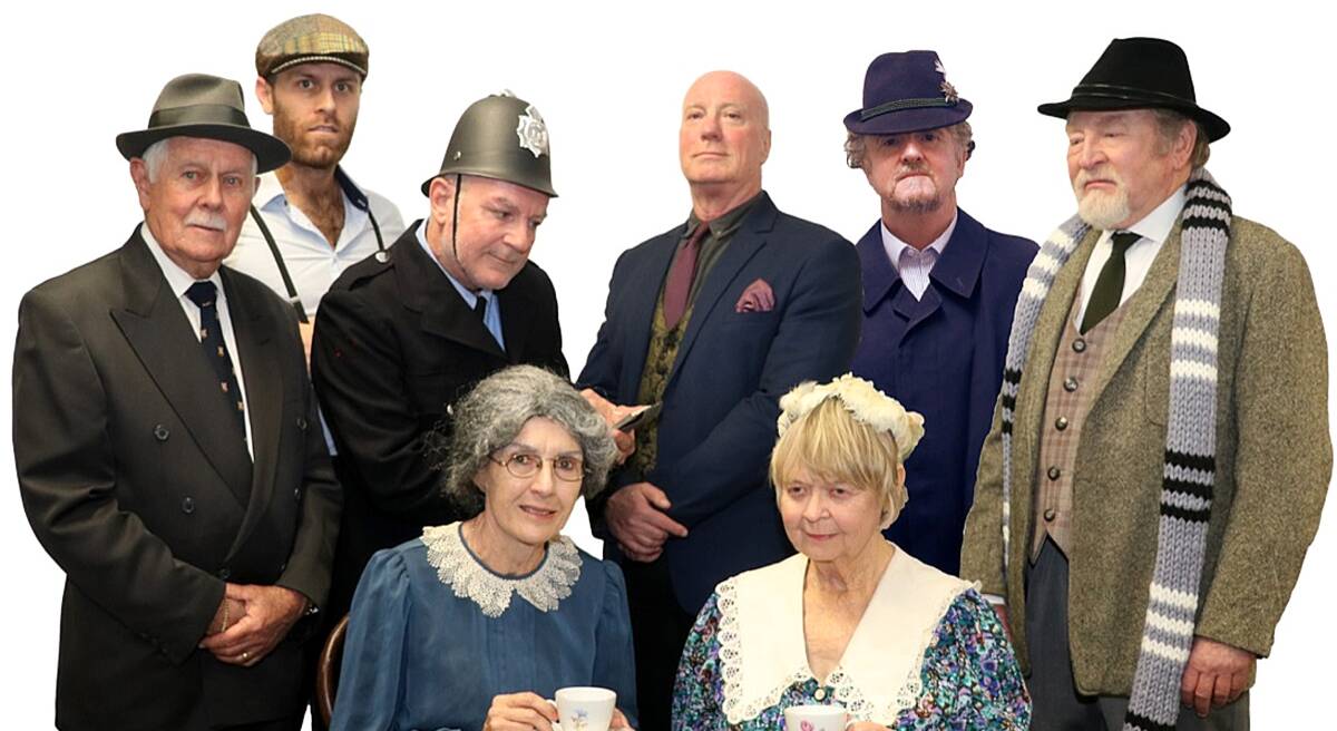 ALL KILLER, NO FILLER: Tom Rees, Andrew ODonnell, Andy Markland, Shirley Toohey, Peter Neaves, Del Edwards, Patrick Ragan and Alan Kennedy (pictured left to right) are set to star in The Ladykillers at Perth's Harbour Theatre. Photo: Rob Tagliaferri 