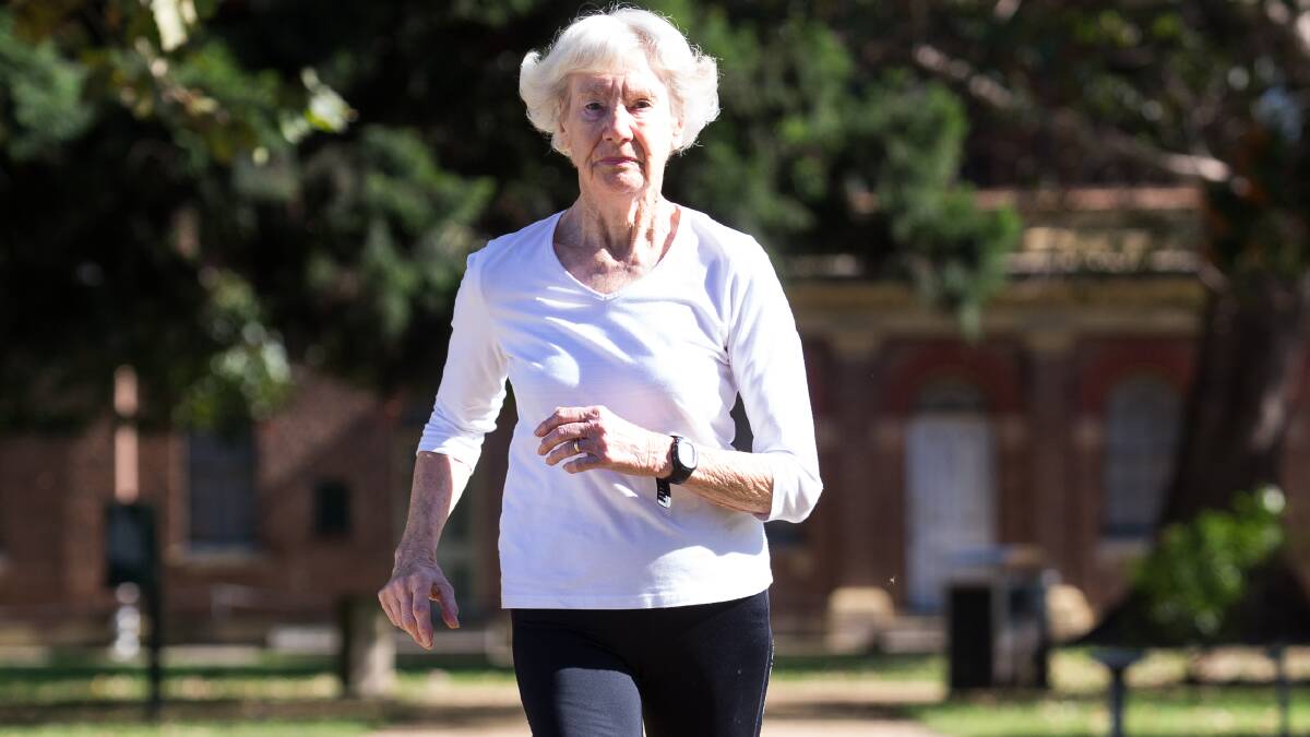 HOT FOOTING IT: Competitive walker Heather Lee has been named the NSW Senior Australian of the year for 2019. Photo: Geoff Jones.