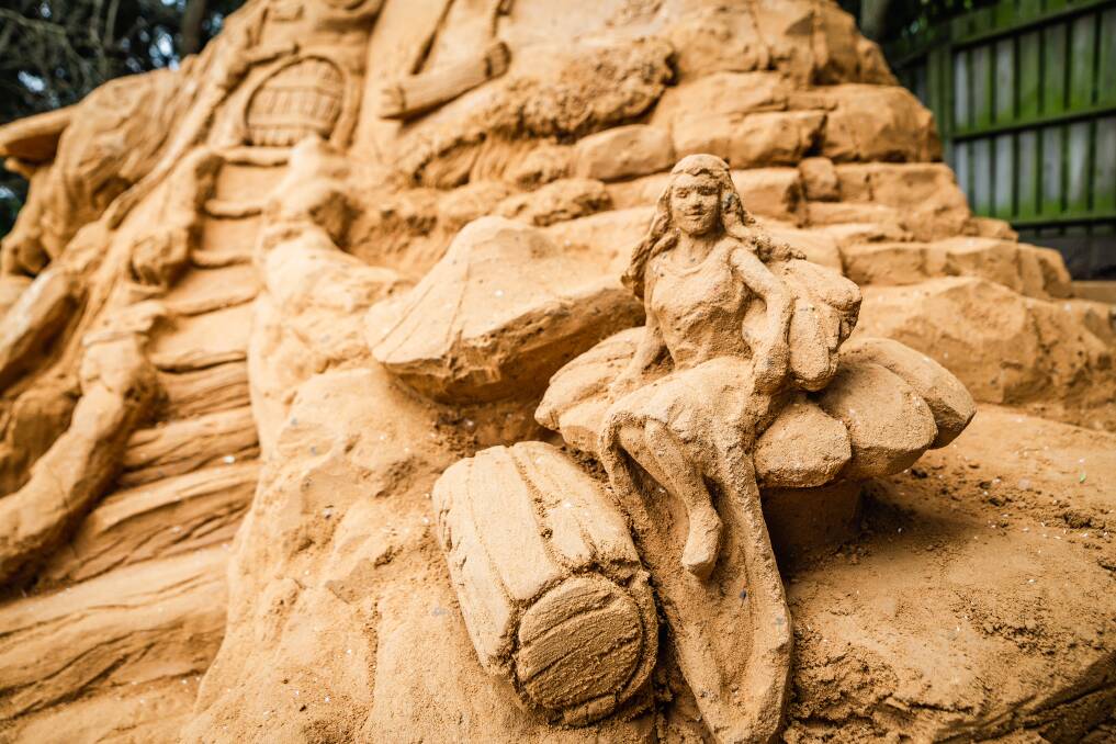 PAN-ORAMIC: A new exhibition at Boneo Maze features spectacular sand sculptures inspired by Peter Pan. Photo: Sand Sculpting Australia