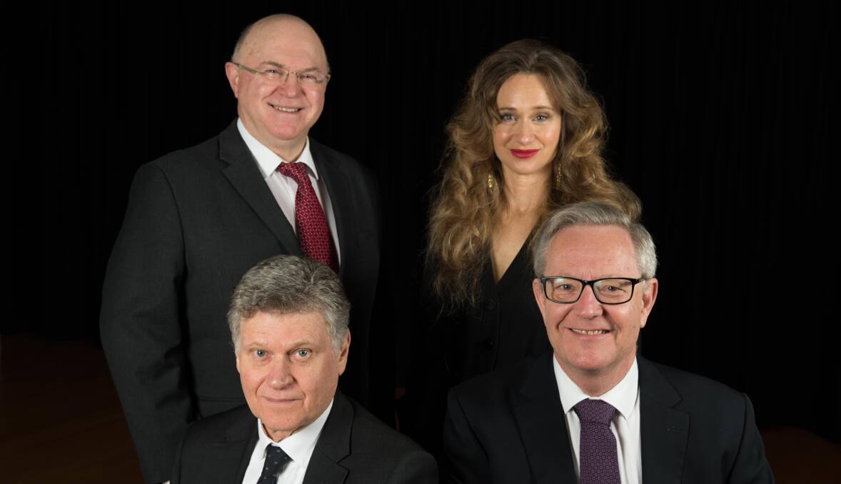 Phil Scott, Drew Forstyhe, Mandy Bishop and Jonathan Biggins (pictured left to right) will set their sights on Prime Minister Anthony Albanese and all the year's hot topics in this year's Wharf Revue. Picture supplied