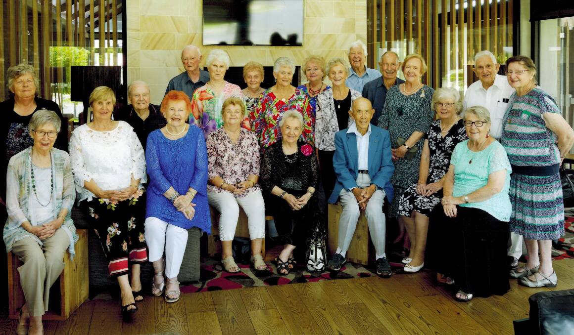 GETTING ON WITH IT: Reg Morley, seated in the front row, formed a group for widows and widowers in the Albury Wodonga area to help members deal with loneliness.