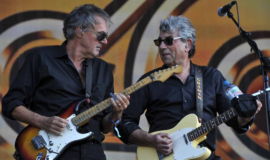 ROCK SOLID: 10cc's embers Rick and Graham rocking out in Hyde Park in 2014.