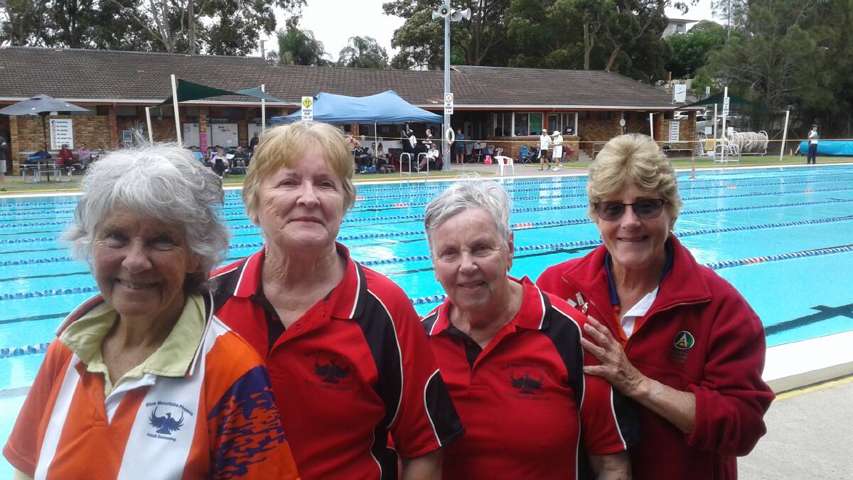 MAKING A SPLASH: The relay team of (l-r) Sue Wiles, Kay Burton, Liz Wallis and Nerida Murray broke a number of national Masters records last year.