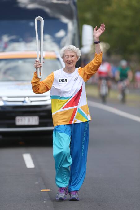 QUEEN AND COUNTRY: Heather took part in the Queen's baton relay at this year's Commonwealth Games. Photo: Geoff Jones.