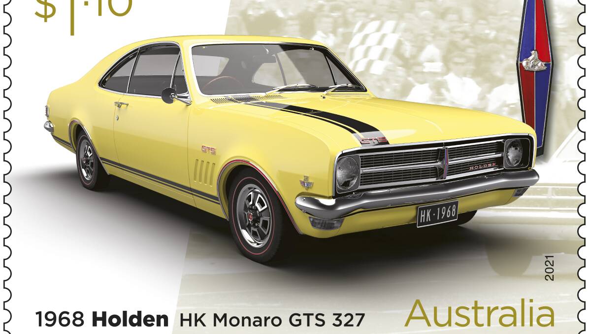 THE WHEEL DEAL: The 1968 HK Monaro GTS 327 is one of five Holden models celebrated in Australia Post's commemorative stamp collection.