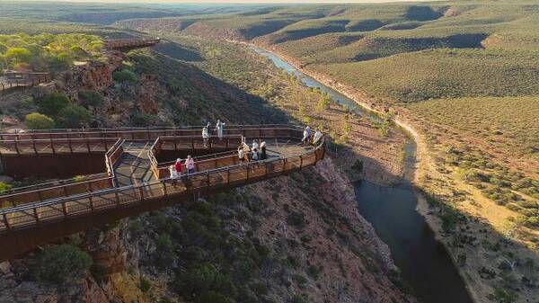 STUNNING: The Kalbarri Skywalk offers a spectacular way to experience Kalbarri National Park's inland gorges.