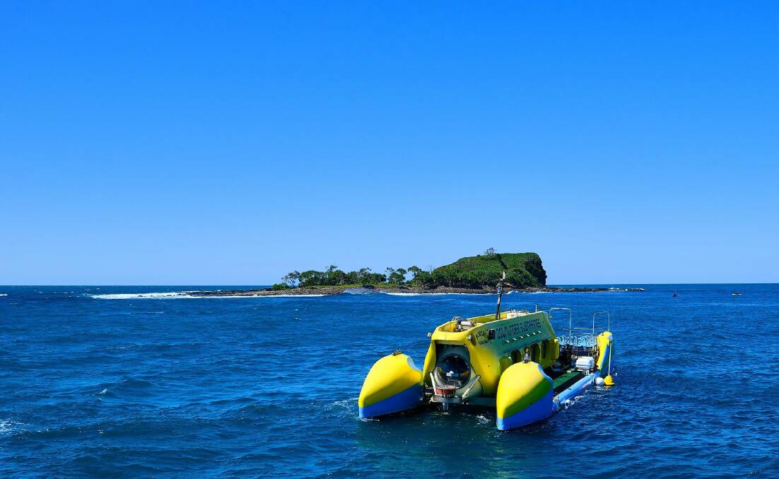 VIEW IS SUB-LIME: Down Under's Yellow Submarine pictured off the Mudjimba Island, Sunshine Coast.