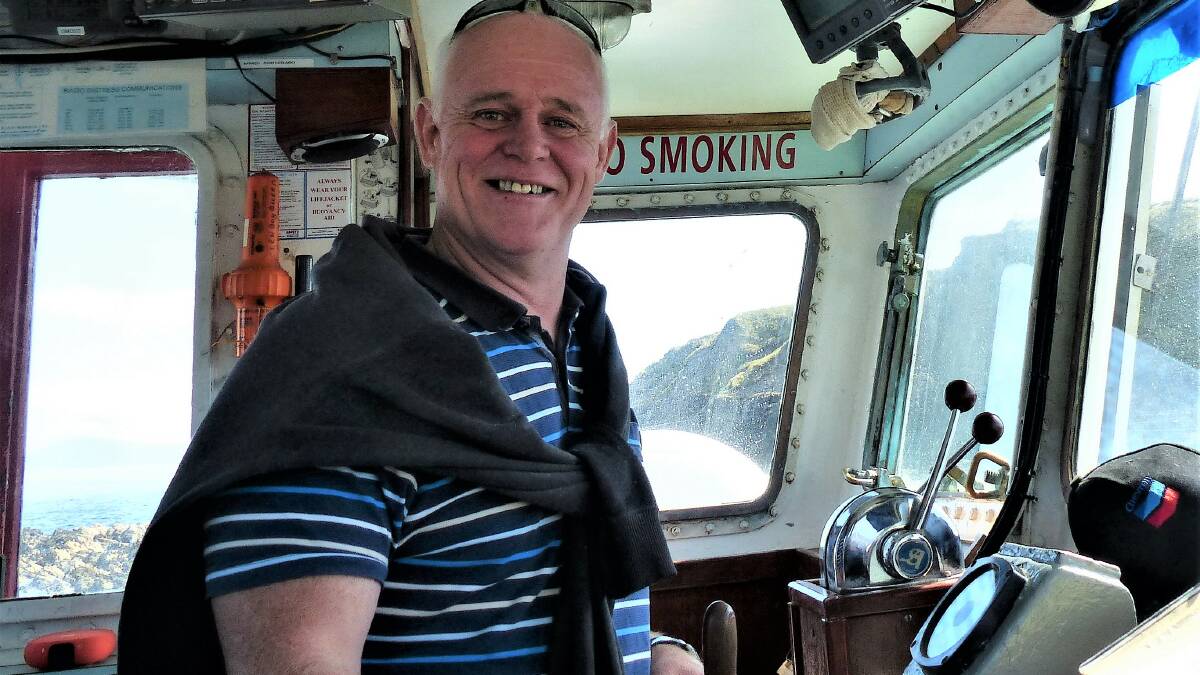 Local taxi driver Humphrey OLeary - who was born on the island, also
sometimes skippers the ferry. Picture by Sandy Guy