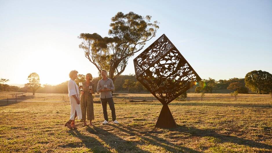 BE THERE OR BE SQUARE: Mudgee's Sculptures in the Garden will celebrate its 10th year in October. Pictured: Cubed by Matt Bye. Photo courtesy of Destination NSW. 